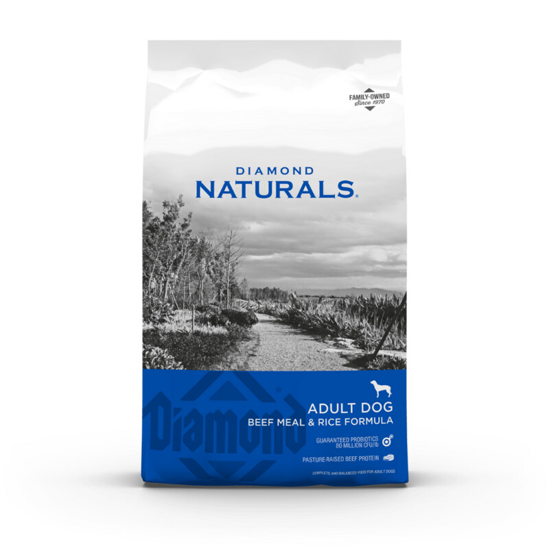 40lb Diamond Naturals Beef & Rice Adult Dog Kibble Formula