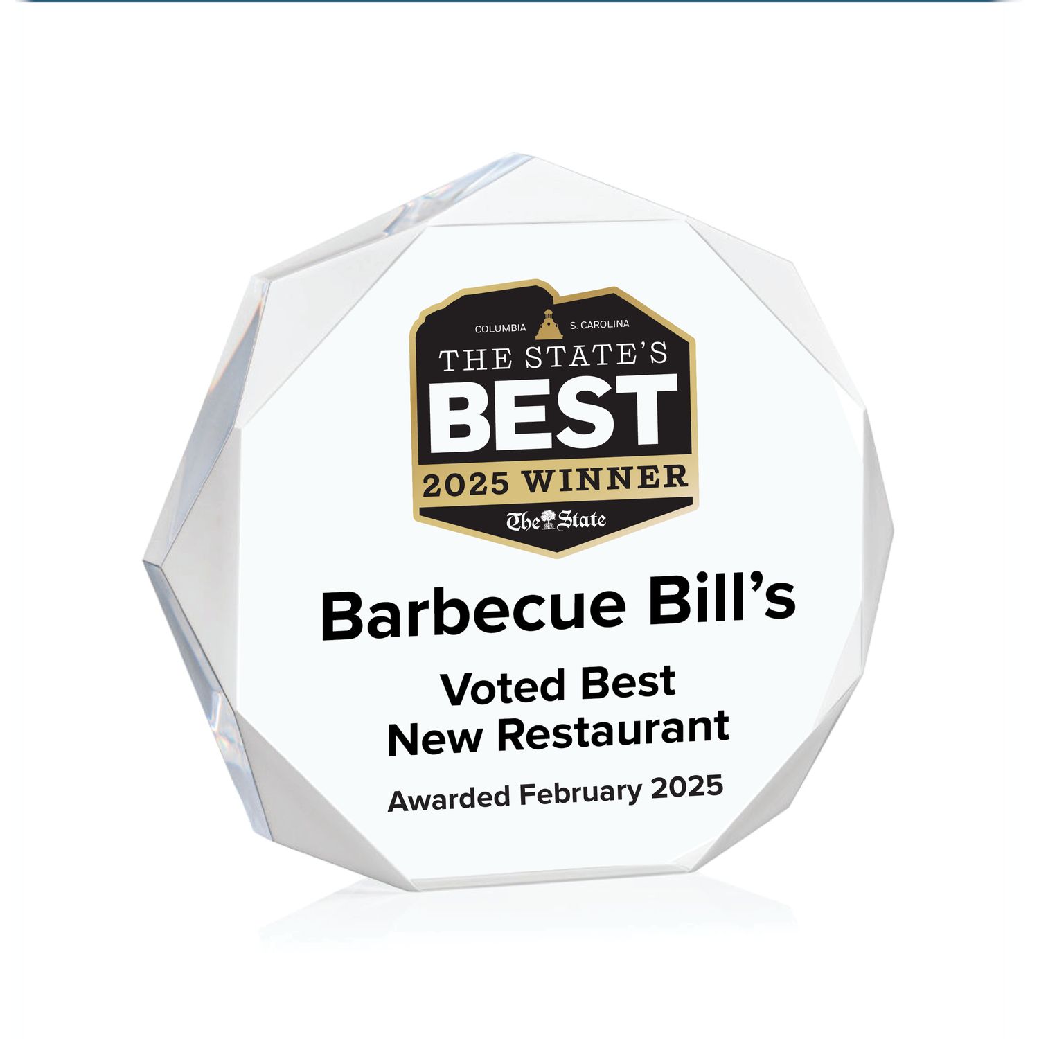 Acrylic Winner's Award - Clear Octagon