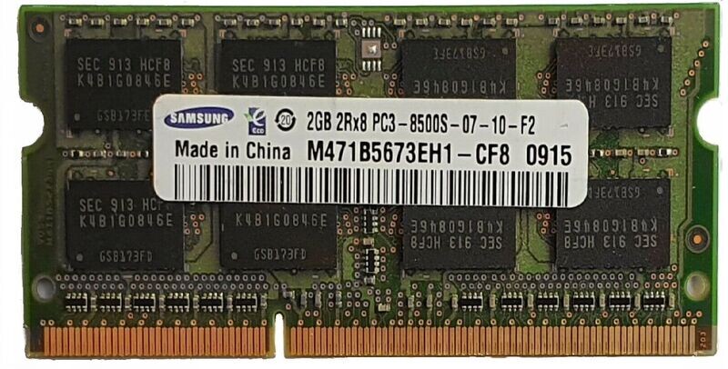 Samsung 2GB Notebook Speicher 2Rx8 PC3- 8500S Samsung 2GB Notebook Speicher 2Rx8 PC3- 8500S