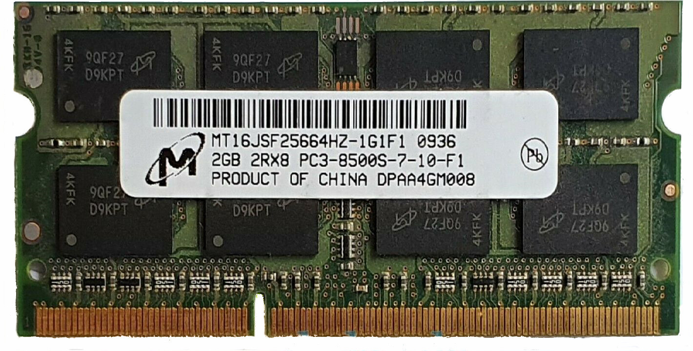 Micron 1GB Notebook Speicher 1Rx8 PC3- 8500S