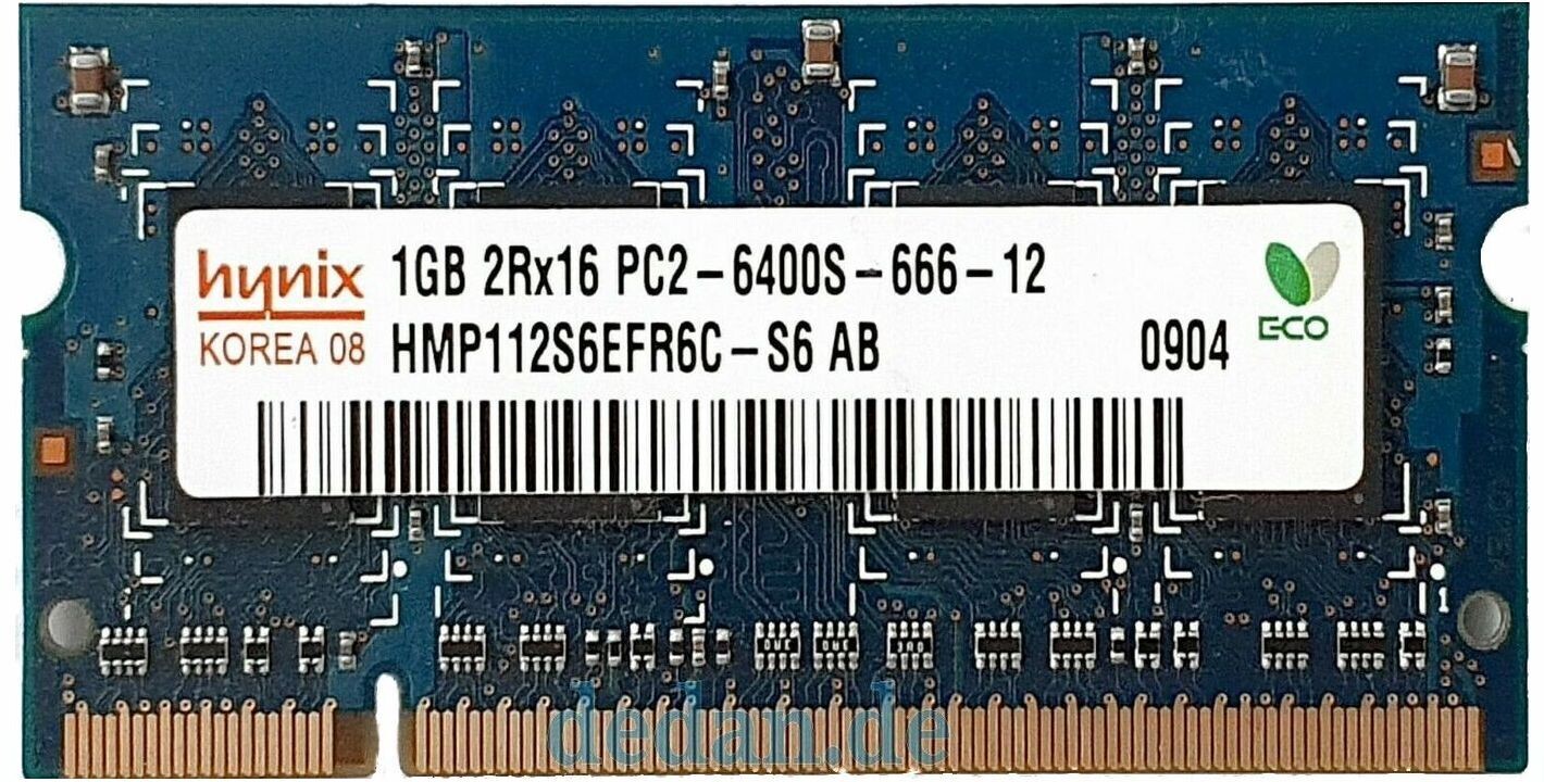Hynix 1GB Notebook Speicher 2Rx16 PC2- 6400S