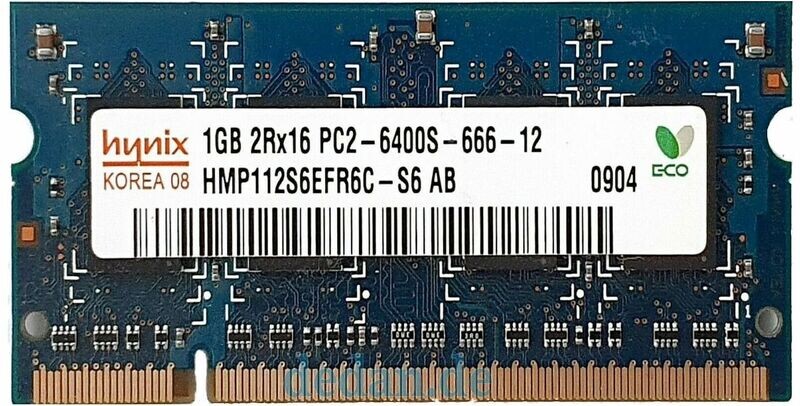 Hynix 1GB Notebook Speicher 2Rx16 PC2- 6400S Hynix 1GB Notebook Speicher 2Rx16 PC2- 6400S