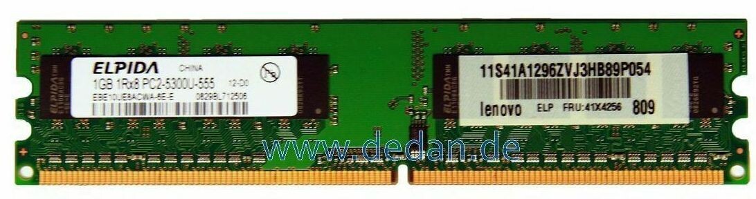 Elpida 1GB RAM PC Speicher 1Rx8 PC2-5300U