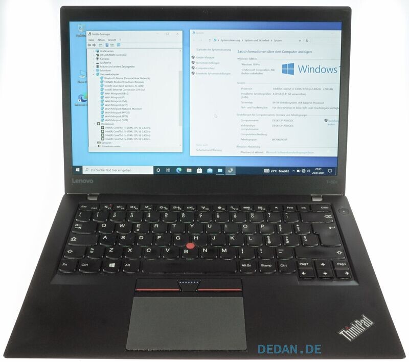 LENOVO ThinkPad T460S i5 2,4 GHz 256 GB SSD 12 GB RAM UMTS