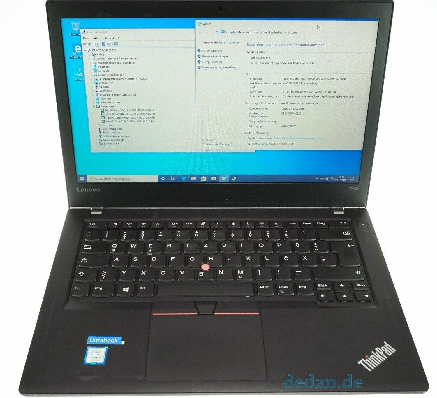 LENOVO ThinkPad T470 i5 2,71 GHz 256 GB SSD 8 GB RAM Windows 10