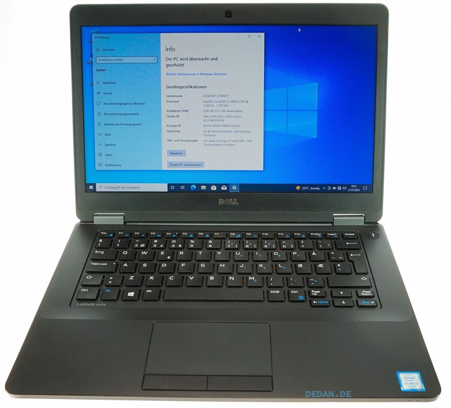 DELL Latitude E5470 i3 2,3 GHz 8GB 128GB SSD WIN 10 QWERTY