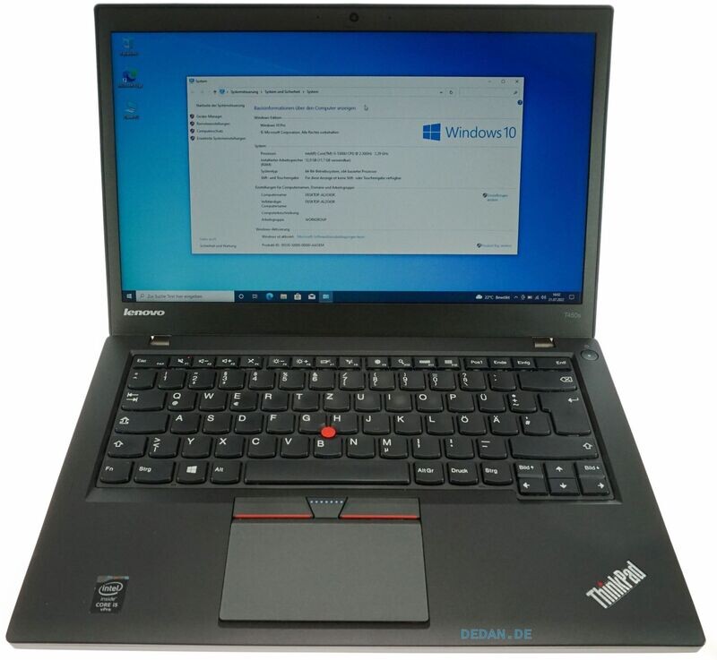 LENOVO ThinkPad T450S i5, 2,3 GHz, 256 GB SSD , 12 GB RAM, HSDPA, WIN 10 - TOP LENOVO ThinkPad T450S i5, 2,3 GHz, 256 GB SSD , 12 GB RAM, HSDPA, WIN 10 - TOP