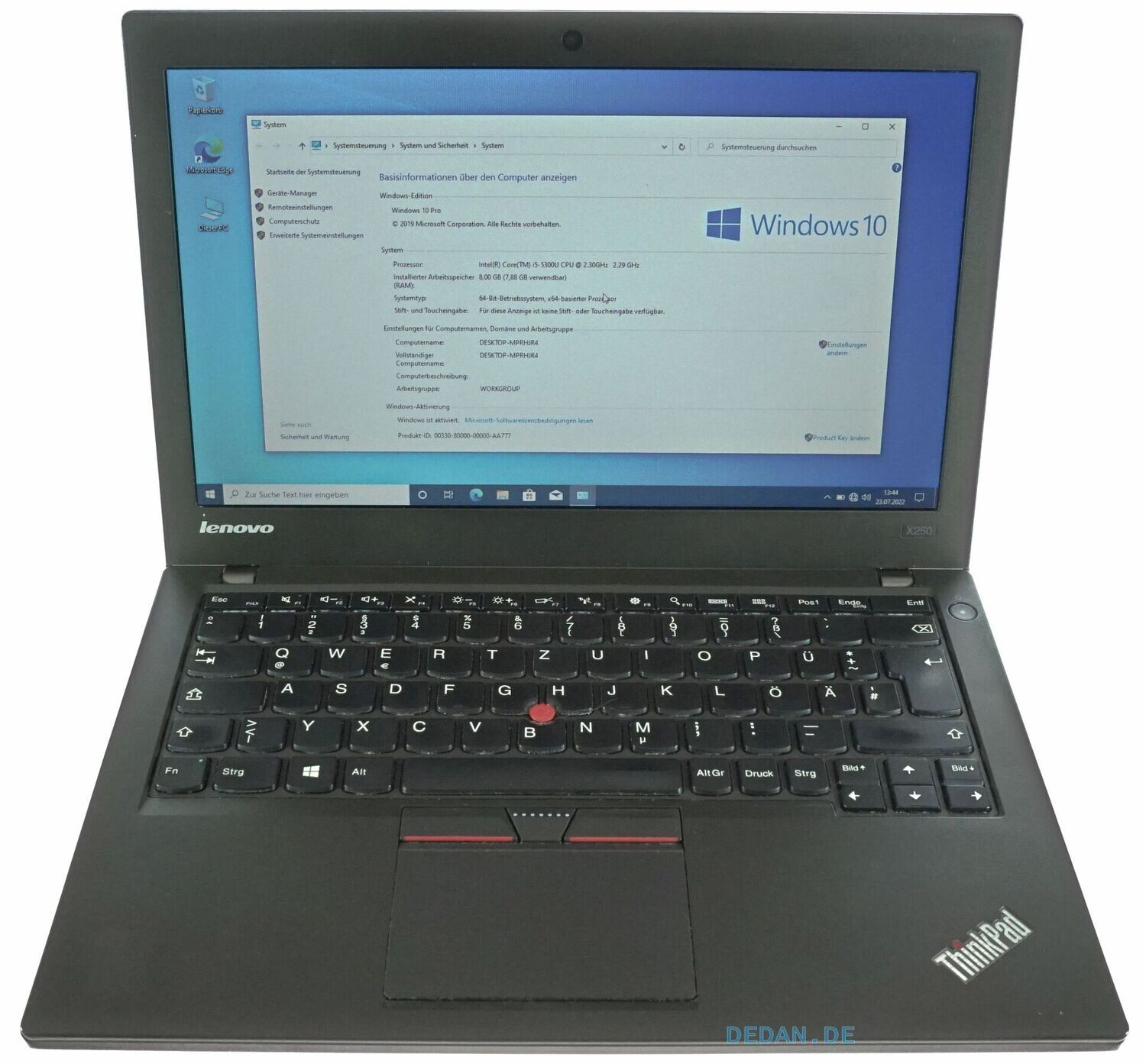 LENOVO ThinkPad X250 i5 2,3 GHz 256 SSD 8 GB RAM WIN 10