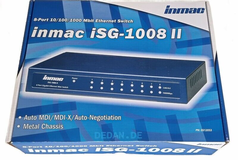 inmac iSG-1008 II - mini Ethernet Switch 8 Port 10/100/1000 Mbps, Gigabit Switch inmac iSG-1008 II - mini Ethernet Switch 8 Port 10/100/1000 Mbps, Gigabit Switch