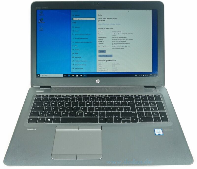 HP Elitebook 850 G3 Intel i7- 1.7 GHZ 500 GB SSD 8 GB RAM Backlight Win-10