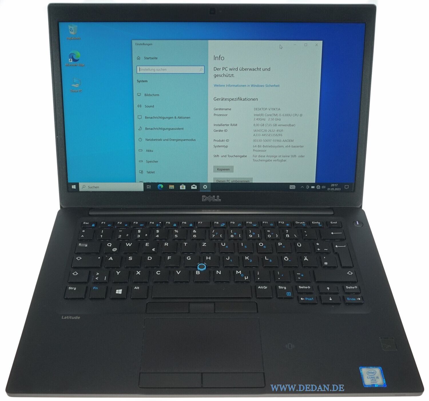 DELL Latitude 7480 i5 2,4 GHz 8GB RAM 512GB SSD FHD Backlight