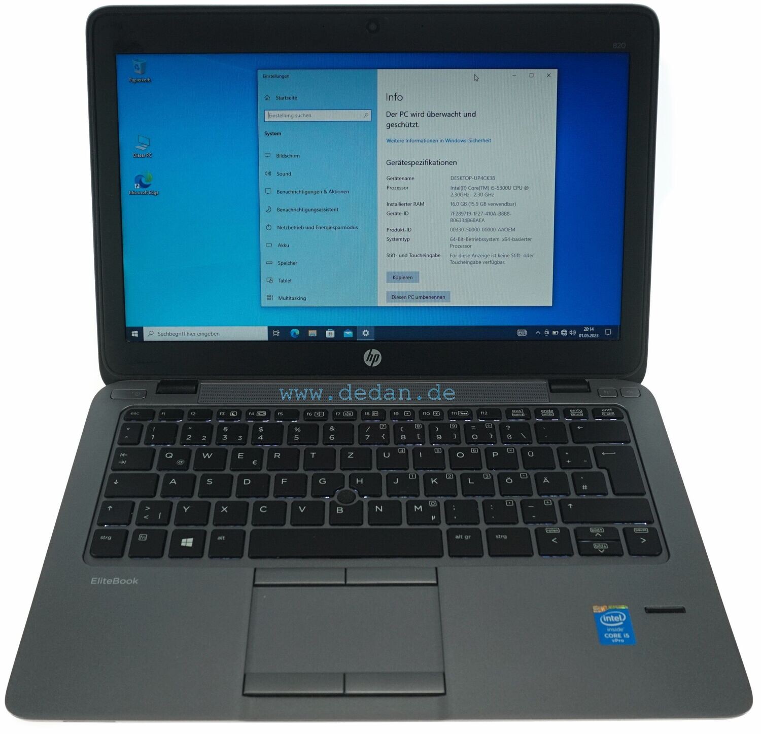 HP Elitebook 820 G2 Intel i5- 2,3 GHZ 256 GB SSD 16 GB RAM