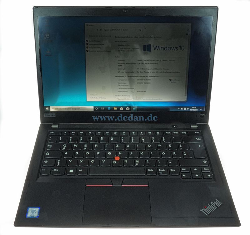 LENOVO ThinkPad T490 i5 1,6 GHz 256 GB SSD 8 GB RAM FHD Win -10 teils defekt