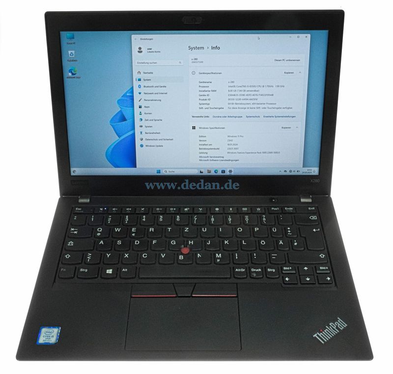 LENOVO ThinkPad X280 i5 1,9 GHz 256 GB SSD 8 GB RAM Win 11 - TOP