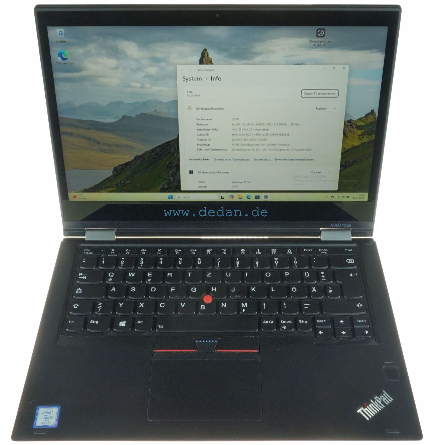 LENOVO Thinkpad X380 YOGA i5 1,7 GHz 500 GB SSD 16 GB RAM Windows 11