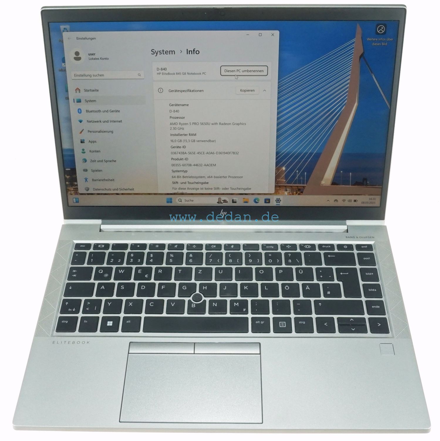 HP Elitebook 845 G8 AMD Ryzen 5-2,3 GHZ 500 GB SSD 16 GB RAM LTE FHD Windows Windows 11