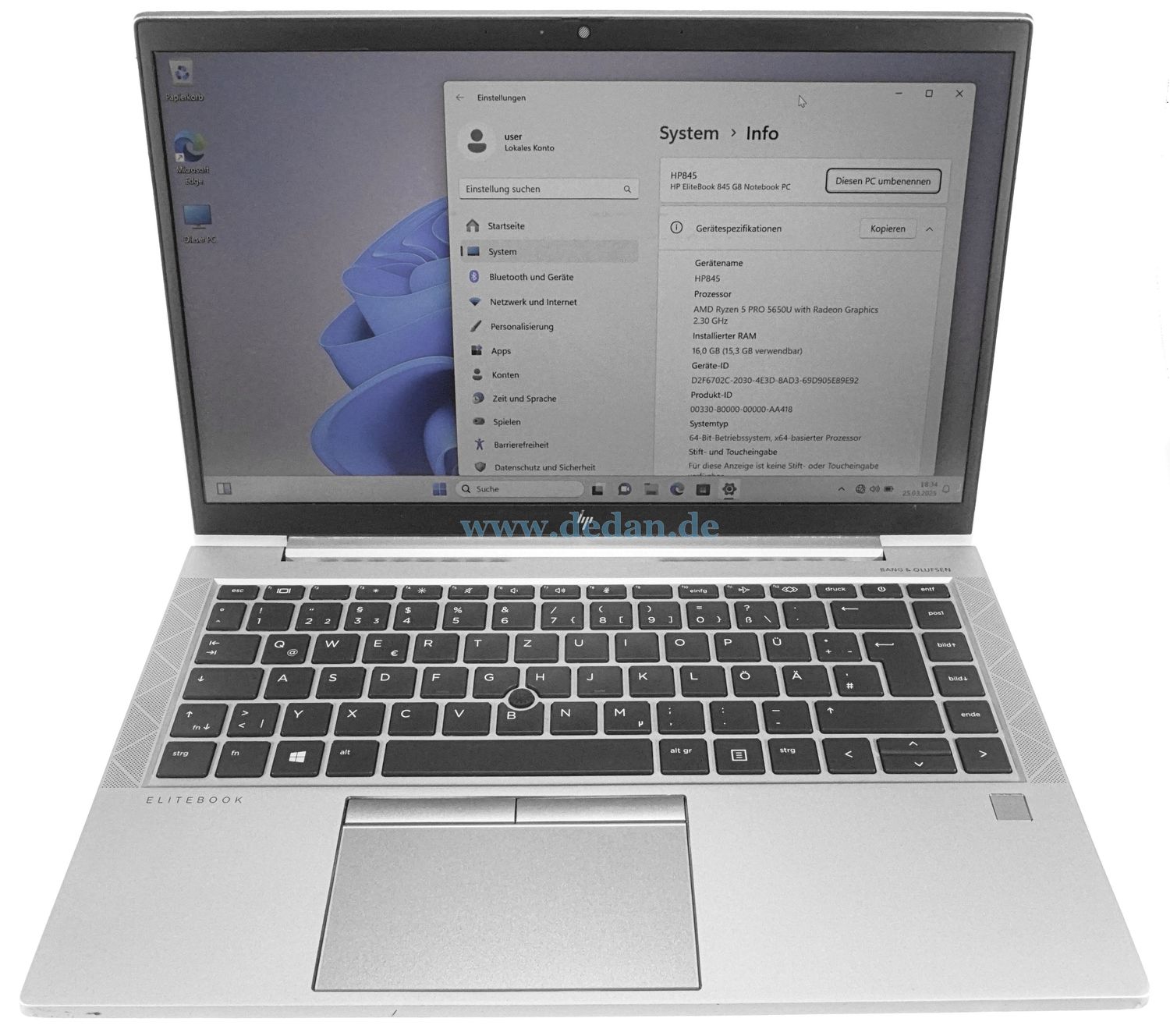 HP Elitebook 845 G8 AMD Ryzen 5-2,3 GHZ 500 GB SSD 16 GB RAM LTE FHD Windows Windows 11