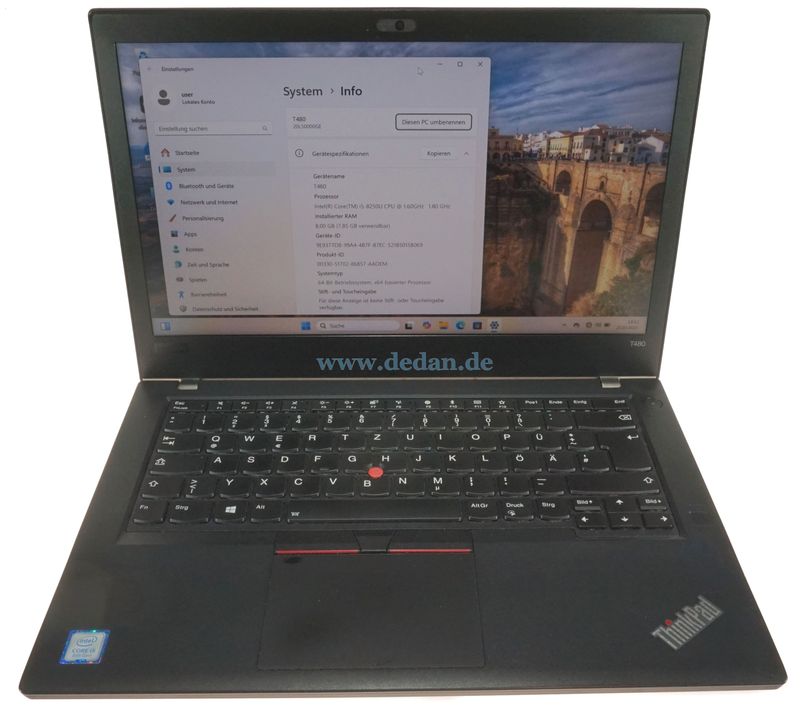 LENOVO ThinkPad T480 i5 1,6 GHz 256 GB SSD 8 GB RAM FHD Backlight W-11 LENOVO ThinkPad T480 i5 1,6 GHz 256 GB SSD 8 GB RAM FHD Backlight W-11