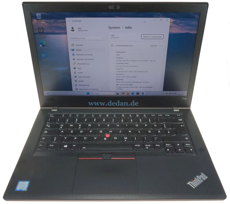LENOVO ThinkPad T480 i5 1,6 GHz 256 GB SSD 8 GB RAM FHD Backlight W-11 LENOVO ThinkPad T480 i5 1,6 GHz 256 GB SSD 8 GB RAM FHD Backlight W-11