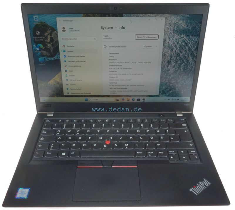 LENOVO ThinkPad T480S i5 1,7 GHz 256 GB SSD 8 GB RAM LTE Win 11 LENOVO ThinkPad T480S i5 1,7 GHz 256 GB SSD 8 GB RAM LTE Win 11