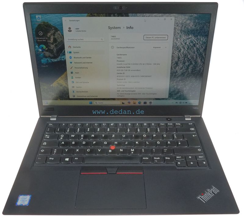 LENOVO ThinkPad T480S i5 1,7 GHz 256 GB SSD 8 GB RAM LTE Win 11 LENOVO ThinkPad T480S i5 1,7 GHz 256 GB SSD 8 GB RAM LTE Win 11