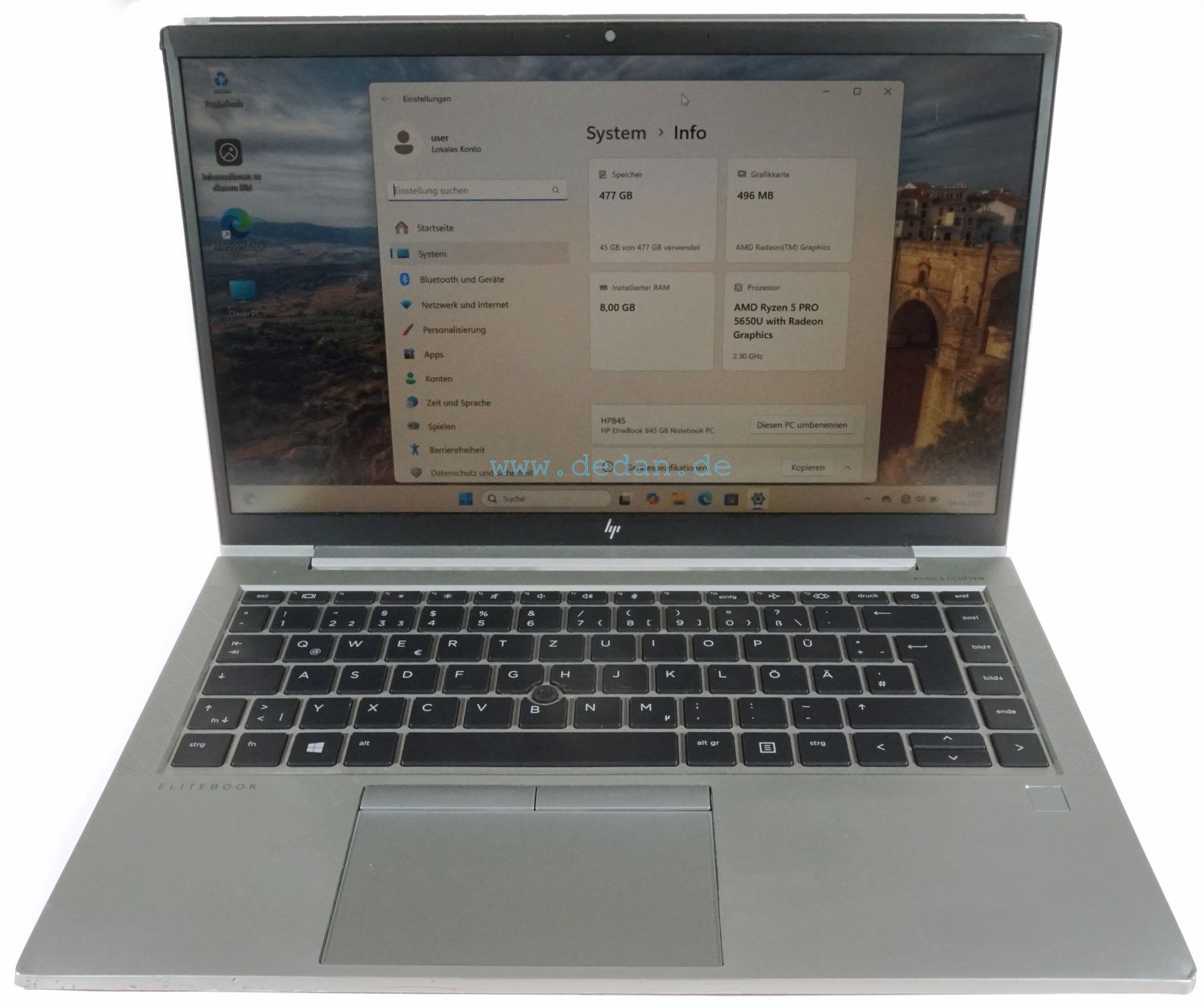 HP Elitebook 845 G8 AMD Ryzen 5-2,3 GHZ 500 GB SSD 8 GB RAM FHD  LTE Windows 11 Cat-B