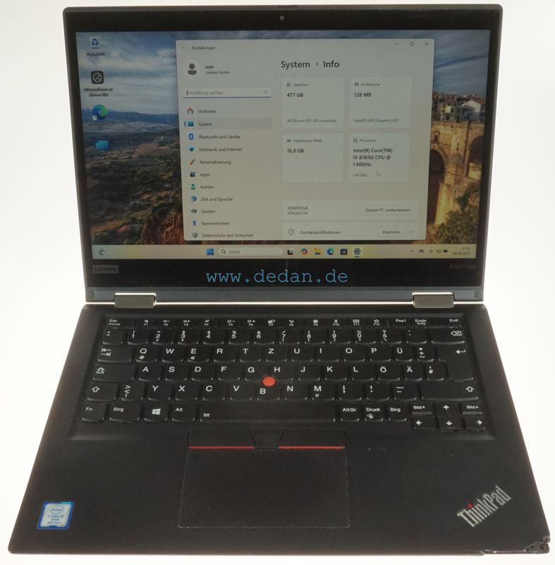 LENOVO Thinkpad X390 YOGA i5 1,6 GHz 500 GB SSD 16 GB RAM LTE Backlight Windows 11 Cat-B LENOVO Thinkpad X390 YOGA i5 1,6 GHz 500 GB SSD 16 GB RAM LTE Backlight Windows 11 Cat-B