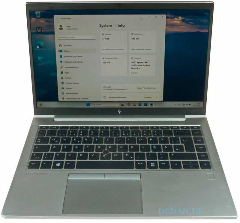 HP Elitebook 845 G8 AMD Ryzen 5-2,3 GHZ 500 GB SSD 16 GB RAM  FHD Windows 11