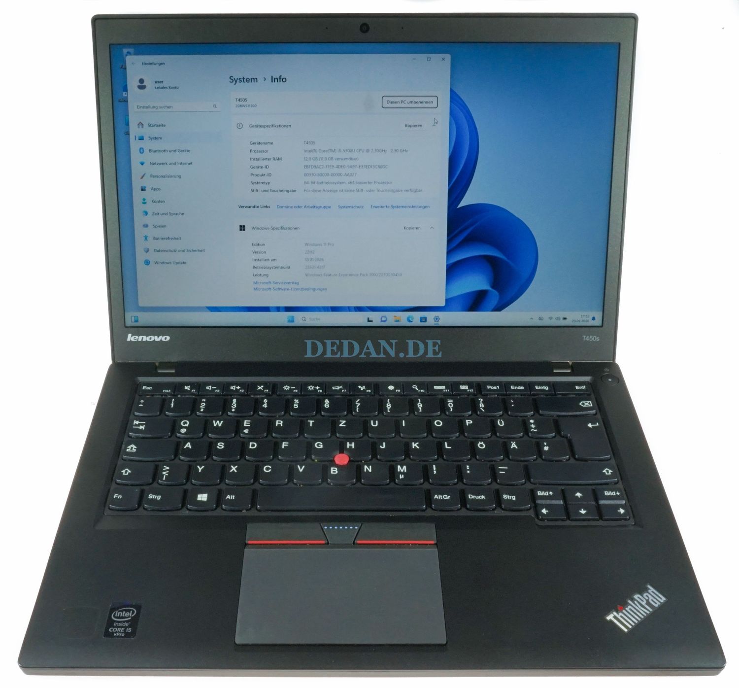 Lenovo ThinkPad T450s | i5-5300U | 12GB RAM | 256GB SSD | LTE | Win 11 Pro Lenovo ThinkPad T450s | i5-5300U | 12GB RAM | 256GB SSD | LTE | Win 11 Pro