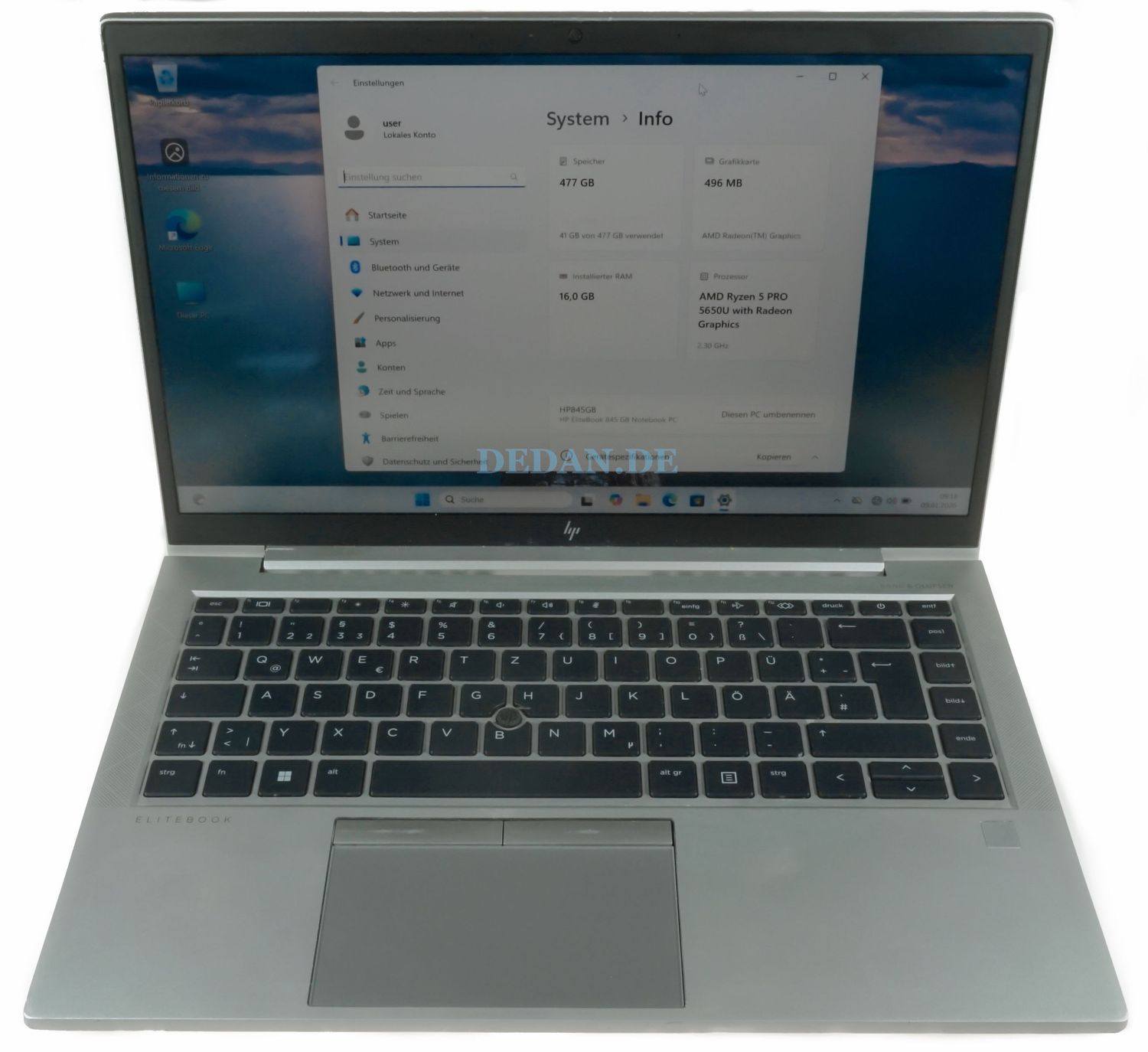 HP Elitebook 845 G8 AMD Ryzen 5-2,3 GHZ 500 GB SSD 16 GB RAM LTE FHD Windows 11