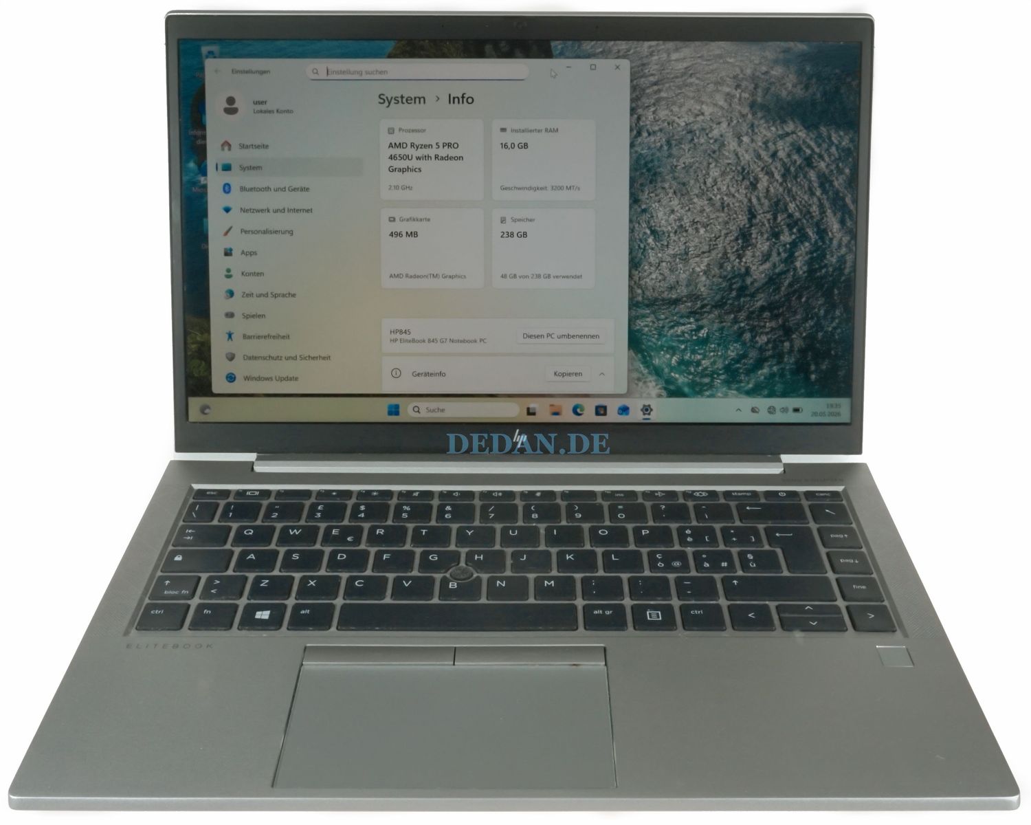 HP EliteBook 845 G7 | AMD Ryzen 5 Pro 4650U | 16GB RAM | 256GB SSD | Win 11 Pro