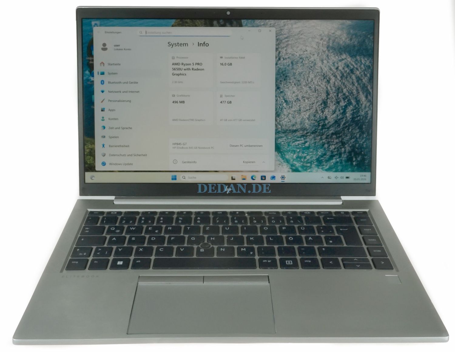 HP Elitebook 845 G8 AMD Ryzen 5-2,3 GHZ 500 GB SSD 16 GB RAM FHD LTE