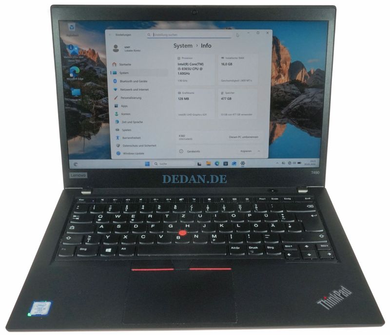 Lenovo ThinkPad T490 | Intel i5-8365U | 16GB RAM | 500GB SSD | FHD | Win 11 Pro