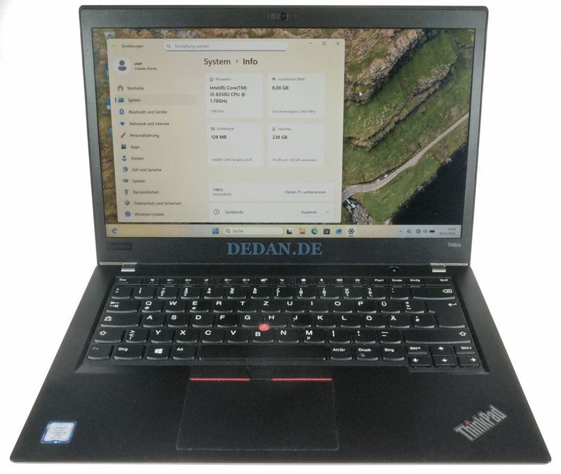 Lenovo ThinkPad T480s | Intel i5-8350U | 8GB RAM | 256GB SSD | FHD | Win 11 Pro