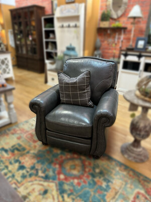 Aniline Leather Recliner - Grey