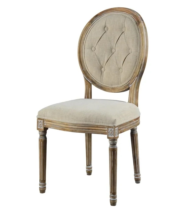 Meg Tufted Side Chair - French Linen