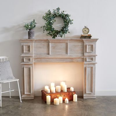 Distressed Wood Fireplace Mantle