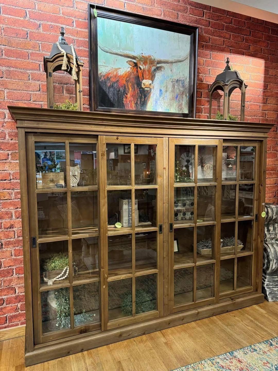 Katie Sliding Door Bookcase 99x79x15