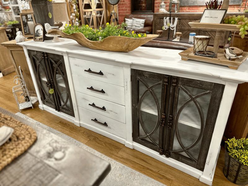 Pike Console White With 4 White Drawers 91x36x18.5