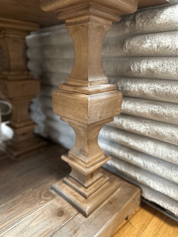 Elm Wood Column Leg Side Table