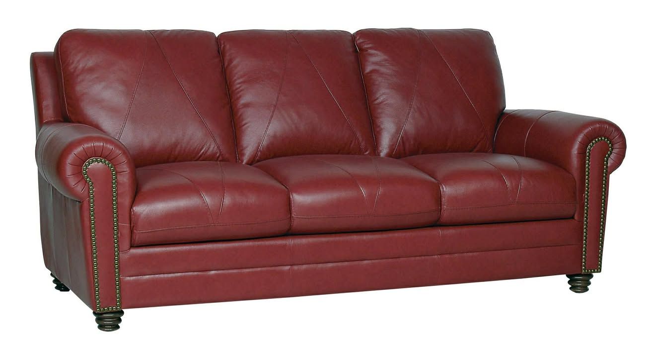 Italian Red Leather Sofa