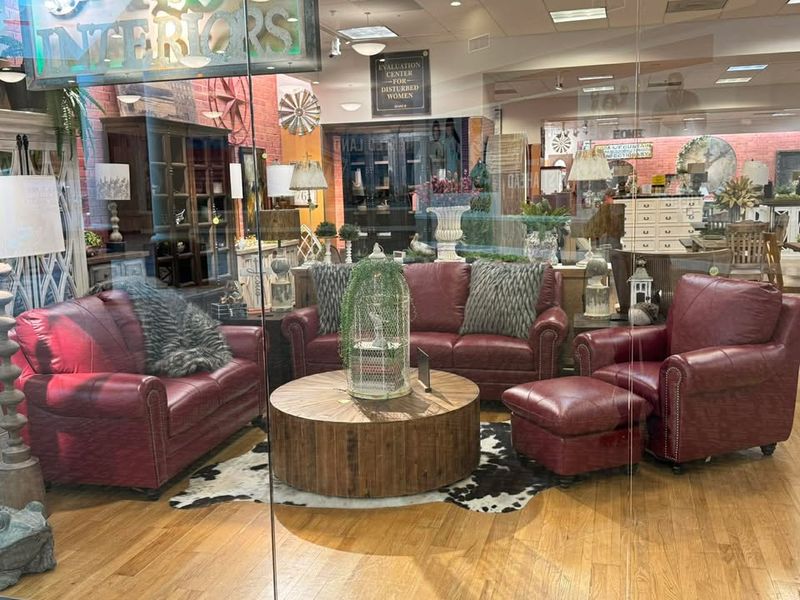Italian Red Leather Loveseat