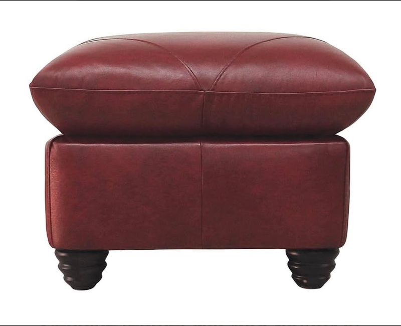Italian Red Leather Chair/Ottomon