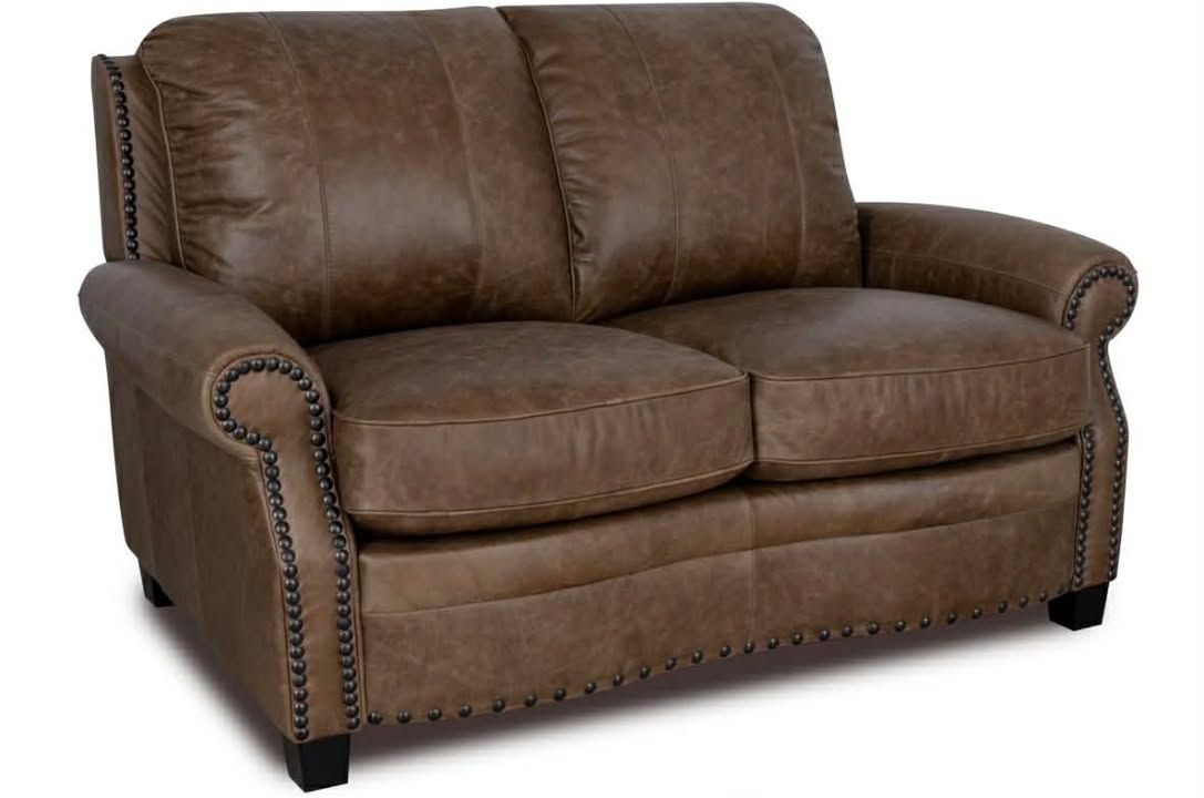 Genuine Top Grain Italian Leather Loveseat- Light Brown