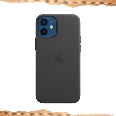 Apple Leather Case with MagSafe Back Cover Μαύρο (iPhone 12 mini)