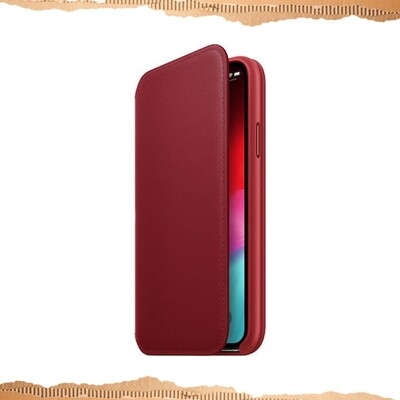 Apple iPhone Xs Leather Folio Red