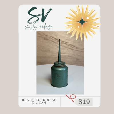 Rustic Turquoise Oil Can