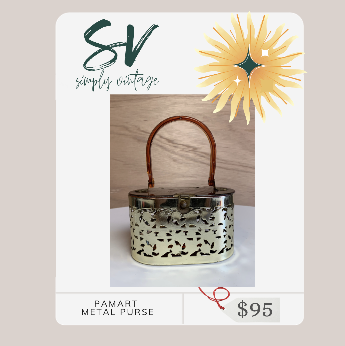Pamart Metal and Lucite Purse