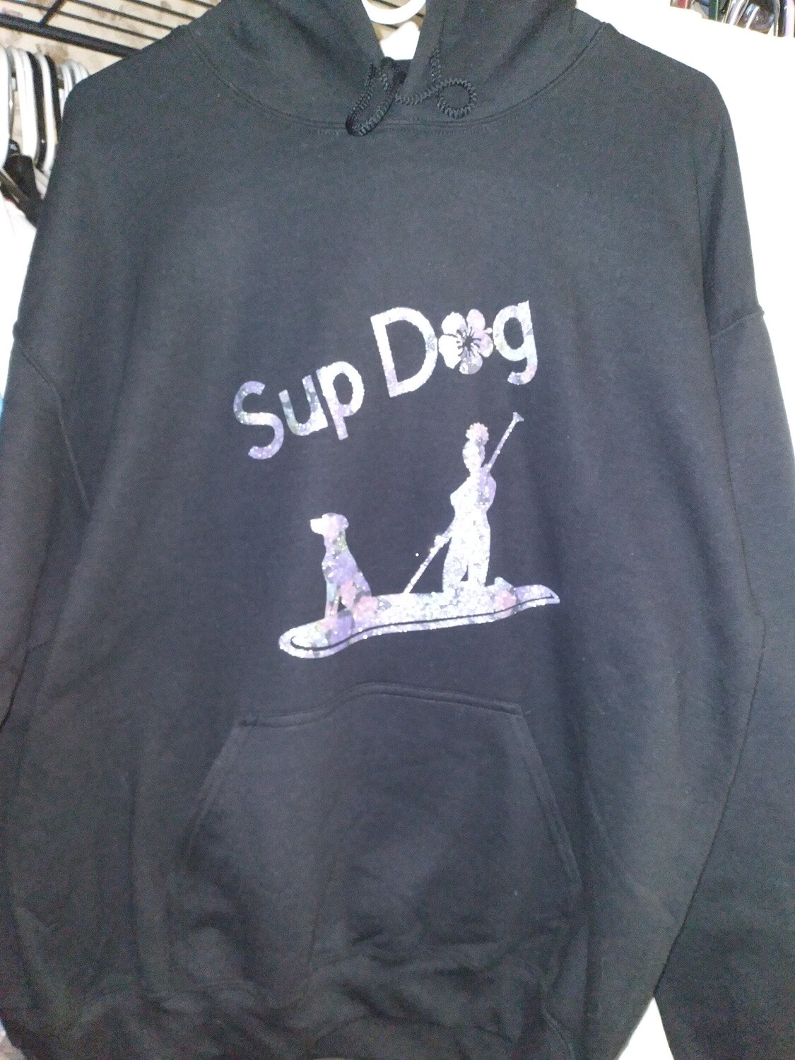 Sup Dog Paddle Boarding Hooded Sweatshirt