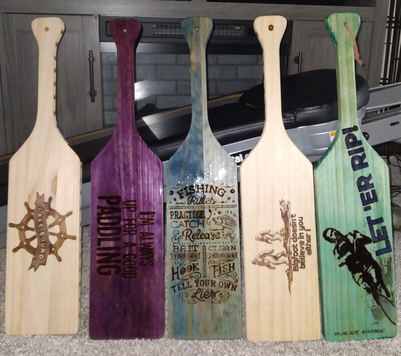 Wood Burnt Paddles DOUBLE SIDED PRINT